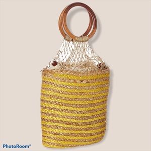 NEW Nanette Lepore Jute Bucket Bag